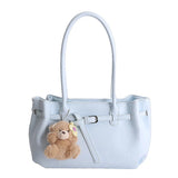 KYLETHOMASW  -  Korean Style Minimalist Solid Color Single Shoulder Crossbody Bag Women Large Capacity Fashionable Texture Handheld Tote Bag...