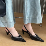 Kylethomasw Pointed Toe Mules Pump Women Zip Design Slingbacks High Heels Female Footwear Fashion Summer 2025 Elegant Brand Shoes Women