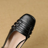 KYLETHOMASW  -  Design 2025 Vintage Women Sandals Square Toe Block Heels 3.5cm Back Buckle Strap Big Size 43 Dating Shoes 31 32