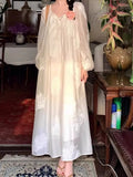 KYLETHOMASW  -  French Popular White Dress Women Casual Long Sleeve Elegant Dresses Sea Beach Holiday Temperament Embroidered Korean Clothing