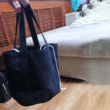 KYLETHOMASW  -  3D Large Capacity Thermal Insulation Bag Canvas Thickened Drawstring Lunch Handbag Japanese Style Polyester Picnic Box Pouch Men
