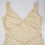 KYLETHOMASW  -  Fashion V-Neck Causal Tank Dresses Polka Dot Prints Simple Retro Straight Mesh Sleeveless Frocks