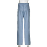 KYLETHOMASW  -  Autumn and winter high waisted elastic solid color casual pants, fashionable commuting sports straight leg sweatshirt