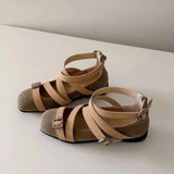 KYLETHOMASW  -  Design Round Toe Women Ballet Flats 2025 Ins Style Buckle Belt Ballerina Shoes Light Comfortable Leisure Female Girls Footwear