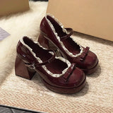 KYLETHOMASW  -  Designer Platform High Heel Women's Mary Jane Shoes Fashion Butterfly-knot Lace Shoes 2026 New Spring Autumn Wedding Party Shoes