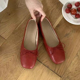 KYLETHOMASW  -  Women Flats Soft Leather Eelgant Dress Shoes Autumn Spring Brand New Round Toe Shallow Slip On Ladies Casual Ballet Shoes