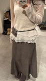 KYLETHOMASW  -  Women Vest Vintage Fungus Edge Hem Spliced Slim Fit Unique Layering Autumn Winter Outerwear