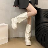 KYLETHOMASW  -  Autumn 2025 Ankle Women Chelsea Boots Flats Platform Shoes Woman Pu Leather Fashion Motorcycle Boots Snow New Short Boots Woman