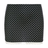 KYLETHOMASW  -  Lace lace polka dot wrap hip skirt, spring style, mature temperament, short skirt