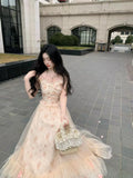 KYLETHOMASW  -  French Elegant Summer Women Dress Chic Romantic Print Princess Evening Dress New Fashion Female Lace Patchwork Fairy Dress 2025