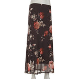 KYLETHOMASW  -  Elegant temperament rose fishtail skirt French medium long slim fit mesh elegant retro half skirt women's clothing