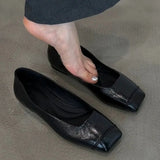 KYLETHOMASW  -  Mary Jane Square Toe Casual Low Heel Shoes 2025 Autumn New Fashion Daily Dress Up Temperament Women Flat Shoes Soft Soled Shoes