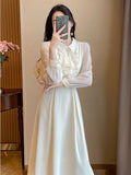 KYLETHOMASW  -  Early Spring Temperament Dresses New Long Sleeved Slim Fitting A Word Dress Thin Advanced Commuting Waist Vestido Women