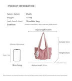 KYLETHOMASW  -  Polka Dot Lace Tote Bag Large Capacity Women's Shoulder Bag Student Commuter Handbag with Contrast Trim Lightweight Shopping Bag