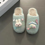 KYLETHOMASW  -  Women's Winter Fuzzy House Slippers Cute Cartoon 3D Decor Cotton Shoes Warm Plush Home Indoor Cozy Non‑Slip Ladies Slides Shoes