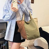 KYLETHOMASW  -  New Color Blocking Splicing Canvas Bags Fashionable Commuting Large Capacity Shoulder Women's Hand-held Bag