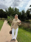 KYLETHOMASW  -  Fashionable And Versatile With Belt Khaki Trench Coat Women Long Sleeve Lapel Collar Autumn Winter Loose Windbreaker