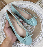 KYLETHOMASW  -  Women Round Toe Ballet Flats Spongy Bottom  Hot New 2024 Italian Shoes Patent Leather Classic Bow-Knot Dressing Slip-On 34 48 47