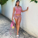 KYLETHOMASW  -  Three Sisters Summer Fashion Sexy Casual Party Prom Vacation Seaside Woman Clothing Checkered Pattern 2 Piece Sets Woman Outfit