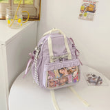 KYLETHOMASW  -  Bow Ita Bag Detachable Transparent Pockets Mochilas Mujer Student Versatile Mochila High Capacity Backpack Bolsa Feminina