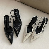 Kylethomasw Pointed Toe Mules Pump Women Zip Design Slingbacks High Heels Female Footwear Fashion Summer 2025 Elegant Brand Shoes Women