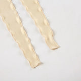 KYLETHOMASW  -  Ins niche design irregular deep V-knot tied long sleeved cover shirt solid color basic versatile temperament short cardigan