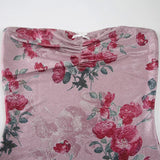 KYLETHOMASW  -  Flower Prints Summer Skinny Straps Tanks Korean Style  Backless HotSwwet New Prints All-Match Tank