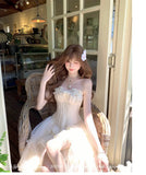KYLETHOMASW  -  Summer French Elegant Fashion Mini Tube Top Dress Women's Elastic Waist Backless Sexy Tulle Boned Dress High-end Evening Gown