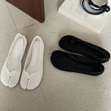 KYLETHOMASW  -  Women Mesh Split Toe Ballet Flats Summer Breathable Hollow Out Shoes White Casual Slip on Flat Loafers Beach Sandals