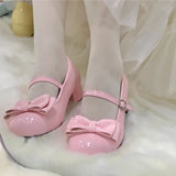 KYLETHOMASW  -  Women's High Heel Shoes New Elegant Party Shoes for Women Princess Fashion Lolita Causal Ladies Mary Jane Shoes Glossy PU