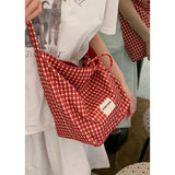 KYLETHOMASW  -  College Style Canvas Tote Bag for Women 2025 New Korean Versatile Large Capacity Bucket Bags