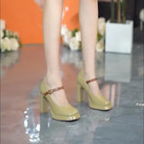 KYLETHOMASW  -  Women Shoes 2025 Spring Pumps Latest Mary Jane Basketball Platform Chunky Sandals Casual Heels Footwear New Lolita Thick Block C