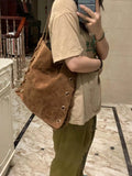 KYLETHOMASW  -  High-capacity Frosted Bandage Shoulder Bags Office Lady Vintage Simple Women Handbags Y2k Aesthetic Fashion Punk Underarm Bag