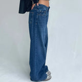 KYLETHOMASW  -  Women Y2K Low Rise Baggy Jeans Retro Aesthetic Loose Fit Boyfriend Straight Wide Leg Jeans Trendy Stretch Long Denim Pants