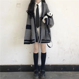 KYLETHOMASW  -  V Neck Knit Preppy Style Loose Lazy Cardigan Panelled Slim Premium All-match Jumper Vintage Korea Chic Ins Soft Fashion Sweaters