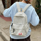 KYLETHOMASW  -  Striped School Backpack Students Mochila  Large-capacity Mochilas Cute Travel Bag Daily Using Bolsas Feminina Backpacks