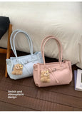 KYLETHOMASW  -  Korean Style Minimalist Solid Color Single Shoulder Crossbody Bag Women Large Capacity Fashionable Texture Handheld Tote Bag...