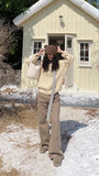 KYLETHOMASW  -  Vintage Sweater Women Harajuku V Neck Knitted Pullovers Winter Korean Long Sleeve Knitwears Streetwear Casual Jumpers New