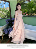 KYLETHOMASW  -  Chic Spaghetti Strap Women's Dresses Summer French Style Princess V-neck Evening Dresses Fashion Elegant Female Dress