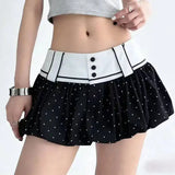 KYLETHOMASW  -  New Arrival Women High Waist Polka Dot Mini Skirt Korean Chic Casual A-Line Summer Streetwear Short Skirt