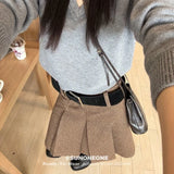 KYLETHOMASW  -  Korean Plaid Contrast Color Casual Mid-length Skirt Women Autumn New High Street Fashion All-match Pleated A-line Skirt
