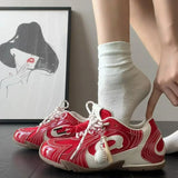 KYLETHOMASW  -  Lightweight Casual Racing Shoes for Women with Hidden Height Increase Breathable Mesh Sporty Sneakers Rubber Upgraded Version