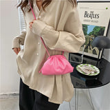 Kylethomasw Candy Color Cloud Crossbody Bags For Women Casual Pleated Women's Shoulder Bag Simple Solid Color Summer Messenger Clutch