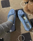 KYLETHOMASW  -  Rarely-seen ballet shoes for women - new style with bow ties and satin fabric Mary Jane flats with flat soles, single shoes.