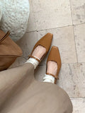 KYLETHOMASW  -  Summer Women's Genuine Leather Mary Jane Shoes Sandals Fashion Buckle with Square Toe Soft Bottom ladies Shoes