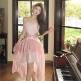 KYLETHOMASW  -  Summer Women Fairy Irregular Princess Dress Spaghetti Strap Lace Patchwork Party Dress Backless Feminine Hotsweet Girl's Dresses