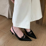 KYLETHOMASW  -  Fashion Butterfly-Knot Women Medium Heels Pumps Shoes Female Slip On Footwear Pointed Toe Ladies Thin Heels Sandals Shoes