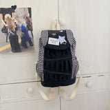 KYLETHOMASW  -  Star Plaid Bag Ruched Zipper Mochila College Style Mochilas Mujer Fashion Backpacks Student Casual Backpack Bolsas Feminina