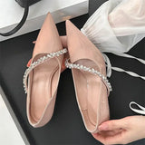 Kylethomasw Rhinestone Chain Sexy Thin High Heels Women Pointed Toe Pumps Office Shoes Female Fashion Elegant Dress Shoes Zapatos De Mujer