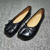 KYLETHOMASW  -  Comfortable Classic Women's Ballet Flat Shoes Tabi Split-Toe Rubber Upgraded Leather Insole Versatile Cute Pig's Hoof Shoes